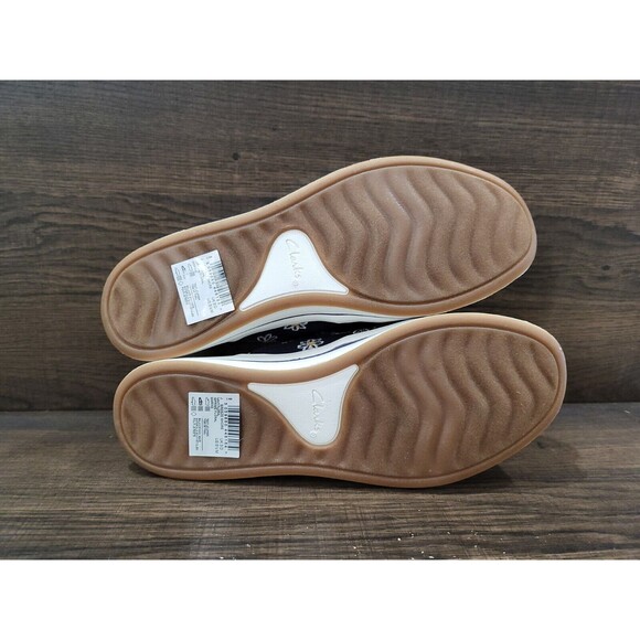 Clarks Women's Cloudstepper Breeze Shore Mules Navy Floral 5.5M New - Picture 9 of 10